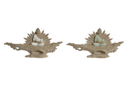 DKD Home Decor Figura de Buda Tronco en Resina Surtida