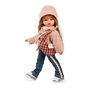 Muñecas Antonio Juan Muñeca Emily Cosmopolitan 25308 Fashion 33 cm, Cabello Rubio, Outfit Urbano Rosa, Bolsa de Cuadros, Idioma Español, Juguete +3 años
