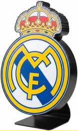 Grupo Erik Lámpara Real Madrid Oficial LED, Blanco, con Soporte Inclinable, USB-C o Pilas, 15 x 22.6 x 8 cm