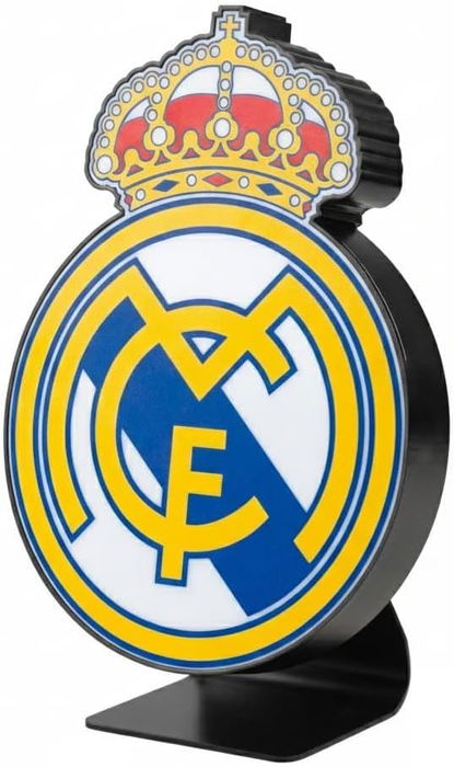 Grupo Erik Lámpara Real Madrid Oficial LED, Blanco, con Soporte Inclinable, USB-C o Pilas, 15 x 22.6 x 8 cm