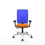 PIQUERAS Y CRESPO Silla de oficina Motilla con mecanismo Sincro/Traslack Azul y Naranja