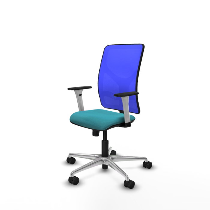 PIQUERAS Y CRESPO Silla de oficina Motilla con mecanismo Sincro, Tela Turquesa y Malla Azul PIQUERAS Y CRESPO Silla de oficina Motilla con mecanismo Sincro, Tela Turquesa y Malla Azul