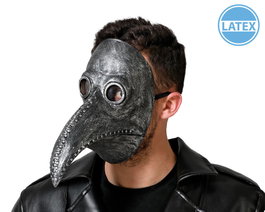Máscara de Látex de Asesino Gris y Negro para Halloween