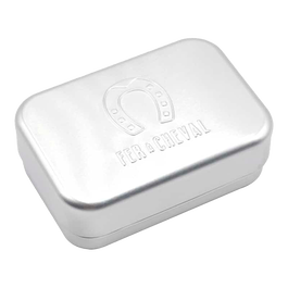 Fer à Cheval Jabonera Metálica de Viaje con Soporte y Bandeja Recogegotas 100% Aluminio