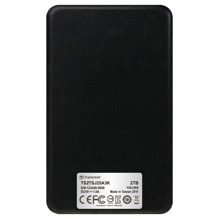 Transcend 25A3 Disco Duro Externo 2TB USB 3.1 2.5 Pulgadas Negro