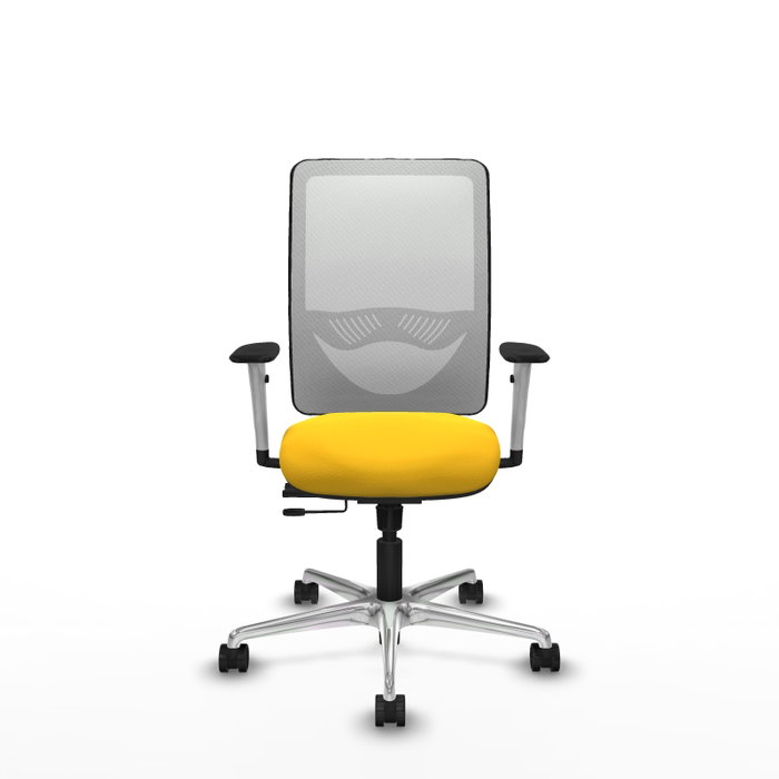 PIQUERAS Y CRESPO Silla de oficina Zulema con mecanismo Sincro/Traslack, Amarillo y Blanco