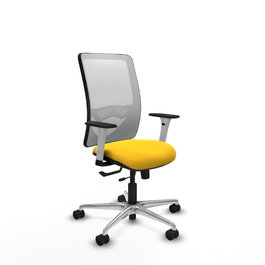 PIQUERAS Y CRESPO Silla de oficina Zulema con mecanismo Sincro/Traslack, Amarillo y Blanco