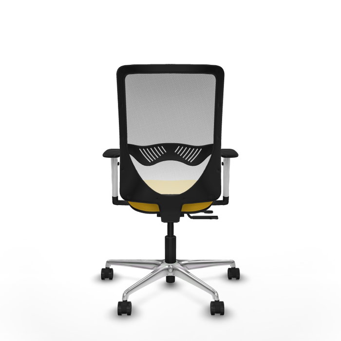 PIQUERAS Y CRESPO Silla de oficina Zulema con mecanismo Sincro/Traslack, Amarillo y Blanco