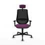 PIQUERAS Y CRESPO Silla de oficina Mardos con mecanismo Sincro, Morado y Negro