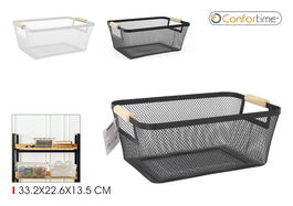 Confortime Cesta Metal Organizadora 33.2 x 22.6 x 13.7 cm (10 Unidades)