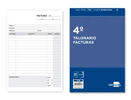 Liderpapel Talonario de facturas tamaño cuarto con original y copia T216 con I.V.A.