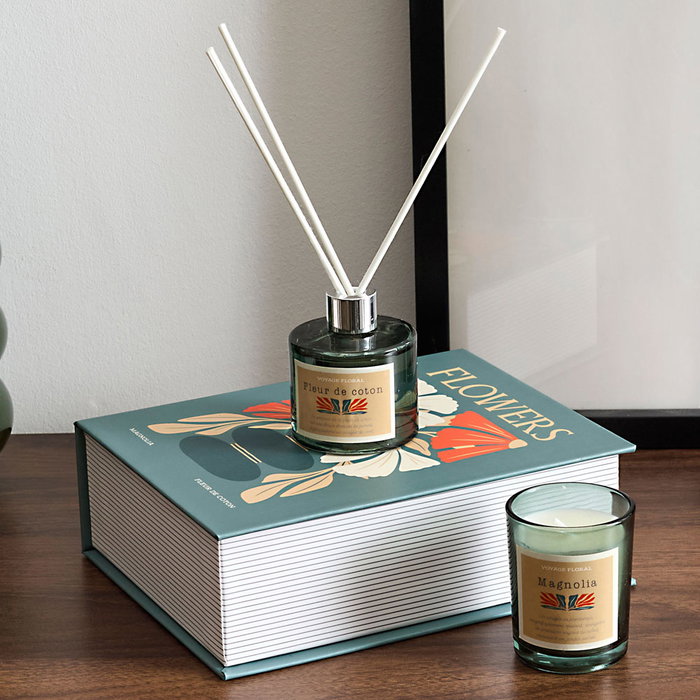 Home Deco Factory Caja-Libro Vela y Difusor 2 P.