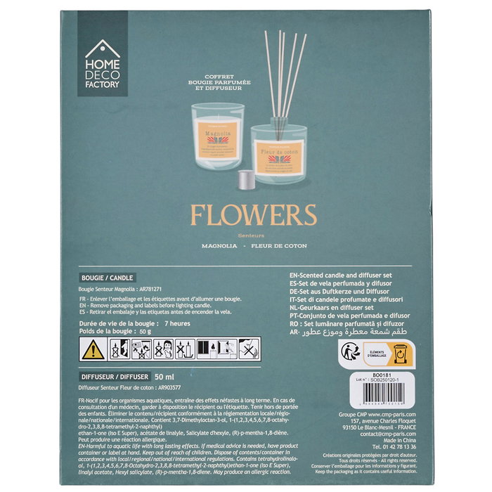 Home Deco Factory Caja-Libro Vela y Difusor 2 P.