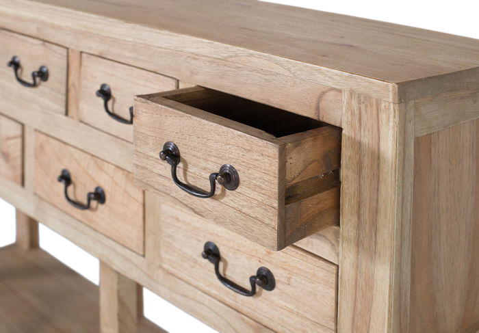 Giner y Colomer Consola Madera Maciza Mindi 9 Cajones Natural