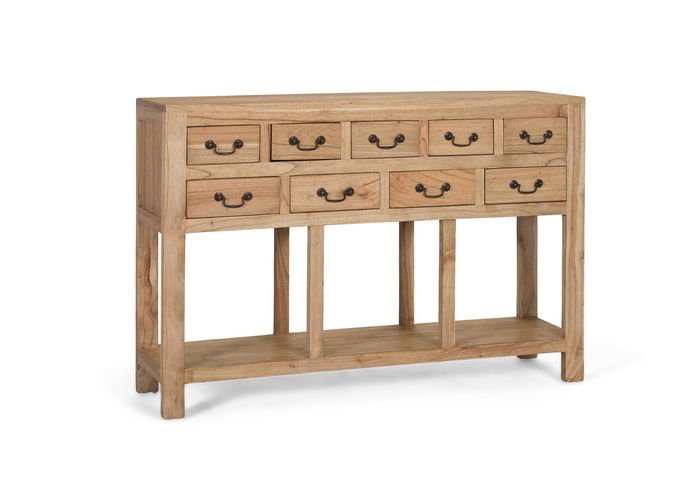 Giner y Colomer Consola Madera Maciza Mindi 9 Cajones Natural