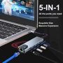 Globbaltec Adaptador USB-C para portátil con 2 x USB 3.0, 1 x USB-C PD 100W, 1 x HDMI 4K y 1 x LAN RJ45