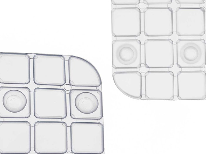 Berilo Alfombra Baño Antideslizante Cuadros Transparente PVC 60 x 38 x 60 cm (Set de 6)