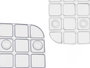 Berilo Alfombra Baño Antideslizante Cuadros Transparente PVC 60 x 38 x 60 cm (Set de 6)