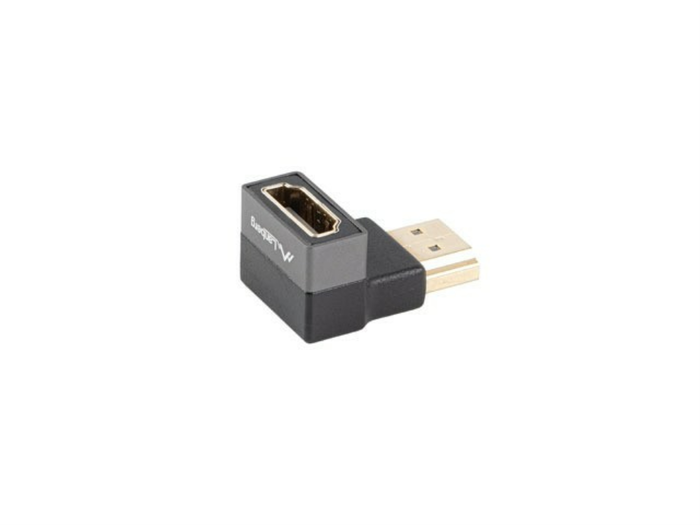 Lanberg Adaptador HDMI Macho - Hembra Ángulo 8K Macho a Hembra Chapado en Oro para Mayor Durabilidad y Conexión Estable
