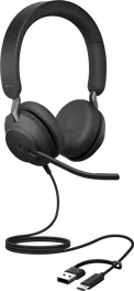 Jabra Evolve2 40 SE MS Stereo USB-A/C Negro