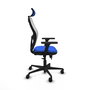 PIQUERAS Y CRESPO Silla de oficina Jorquera con mecanismo Sincro/Traslack, Azul y Blanco