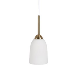 Ixia Lámpara de Techo Blanco-Oro de Cristal y Metal