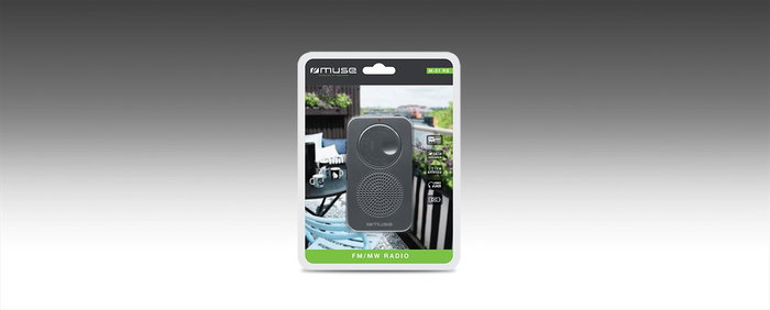 MUSE Radio de Bolsillo AM/FM Portátil con Antena Retráctil, Altavoz Integrado y Entrada para Auriculares