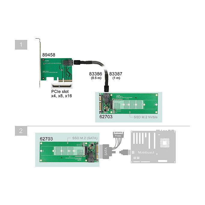 DeLOCK 62703 Convertidor SATA a M.2 Key M