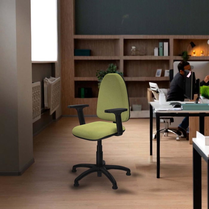 PIQUERAS Y CRESPO Silla de oficina Aýna Tapizada en Tela Marrón con Brazos 2D