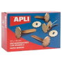 APLI Encuadernadores Metálicos con Arandela Dorados 50 mm, Caja de 100