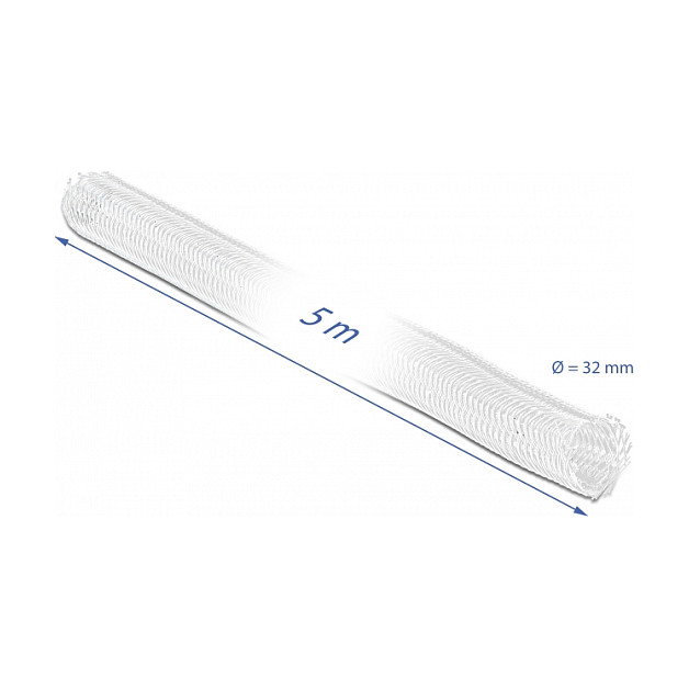 DeLOCK Funda trenzada con cierre de gancho y lazo 5 m x 32 mm blanco