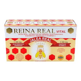 ROBIS Reina Real Vital 30Amp Estimulante y Tonificante con Jalea Real, Ginseng Rojo Coreano y Vitamina C para Mejorar Estado General y Defensas