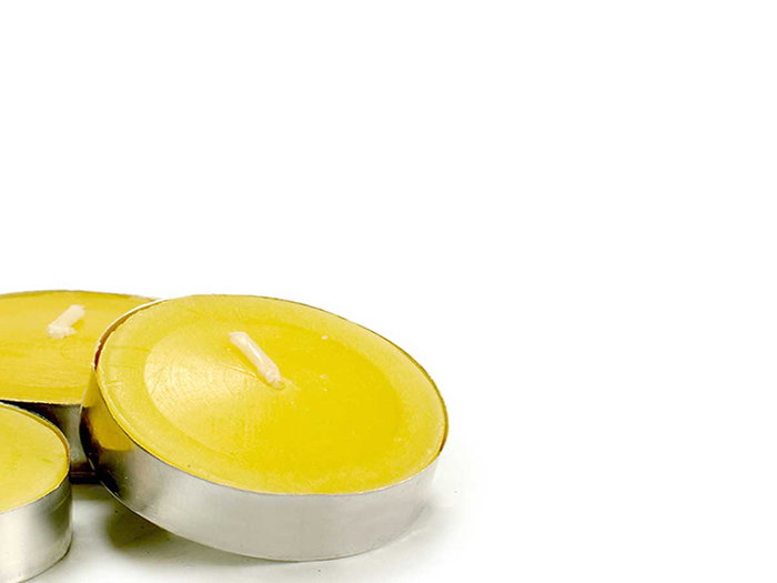 Ibergarden Set de 20 Velas Tea Light Citronela, 15 x 19 x 1.5 cm, Cera, Amarillo, Repelente de Insectos (Set de 48)