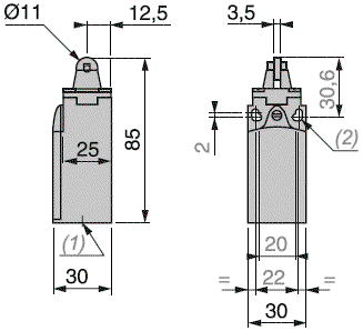 TELEMECANIQUE SENSORS XCKN2103G11 Interruptor de fin de carrera NO + NC PG11