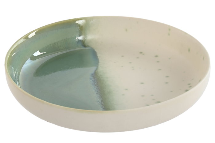 DKD Home Decor Set de 6 Platos de Porcelana Jade 24 Verde