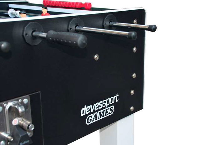 Ociotrends Futbolín Pro con Monedero Negro, Jugadores de Metal, Piernas Abiertas, Medidas 142x76x92 cm