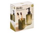 Berilo Set de 2 Dosificadores para Baño, Vaso 350 ml Verde a Rayas, Dimensiones 15x18.5x7.5 cm (Set de 12)