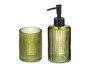 Berilo Set de 2 Dosificadores para Baño, Vaso 350 ml Verde a Rayas, Dimensiones 15x18.5x7.5 cm (Set de 12)