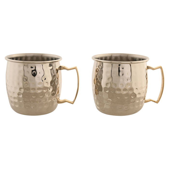 DKD Home Decor Set de 2 Tazas Coctel Moscow en Inox