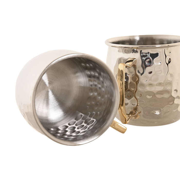 DKD Home Decor Set de 2 Tazas Coctel Moscow en Inox