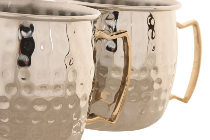 DKD Home Decor Set de 2 Tazas Coctel Moscow en Inox