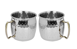 DKD Home Decor Set de 2 Tazas Coctel Moscow en Inox