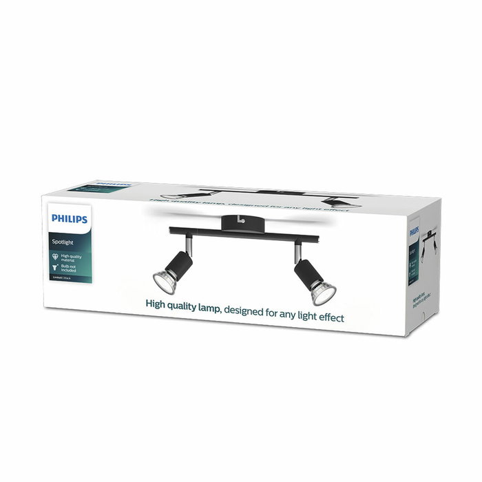 Philips Limbali Lámpara de 2 focos, color negro, GU10