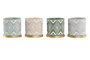 DKD Home Decor Maceta Boho Verde Gris Cemento con Plato 13 x 13 x 13 cm (12 Unidades)