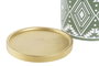 DKD Home Decor Maceta Boho Verde Gris Cemento con Plato 13 x 13 x 13 cm (12 Unidades)