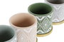 DKD Home Decor Maceta Boho Verde Gris Cemento con Plato 13 x 13 x 13 cm (12 Unidades)