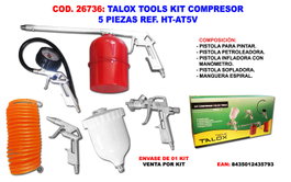 TALOX TOOLS Kit de compresor de aire comprimido 5 piezas HT-AT5V