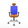 PIQUERAS Y CRESPO Silla de oficina Motilla con mecanismo Sincro, Naranja y Azul