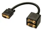 Lindy 41214 Cable VGA (D-Sub) 0.18 m Negro, Conector Macho a Hembra DB15M a 2xDB15H