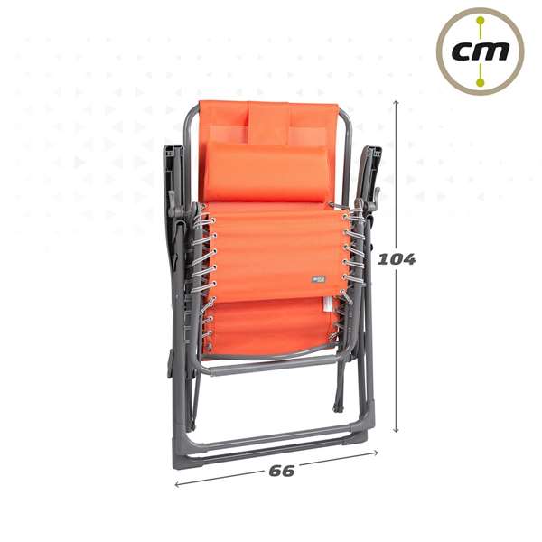 Aktive Tumbona Textileno Naranja 160x52x76/106cm